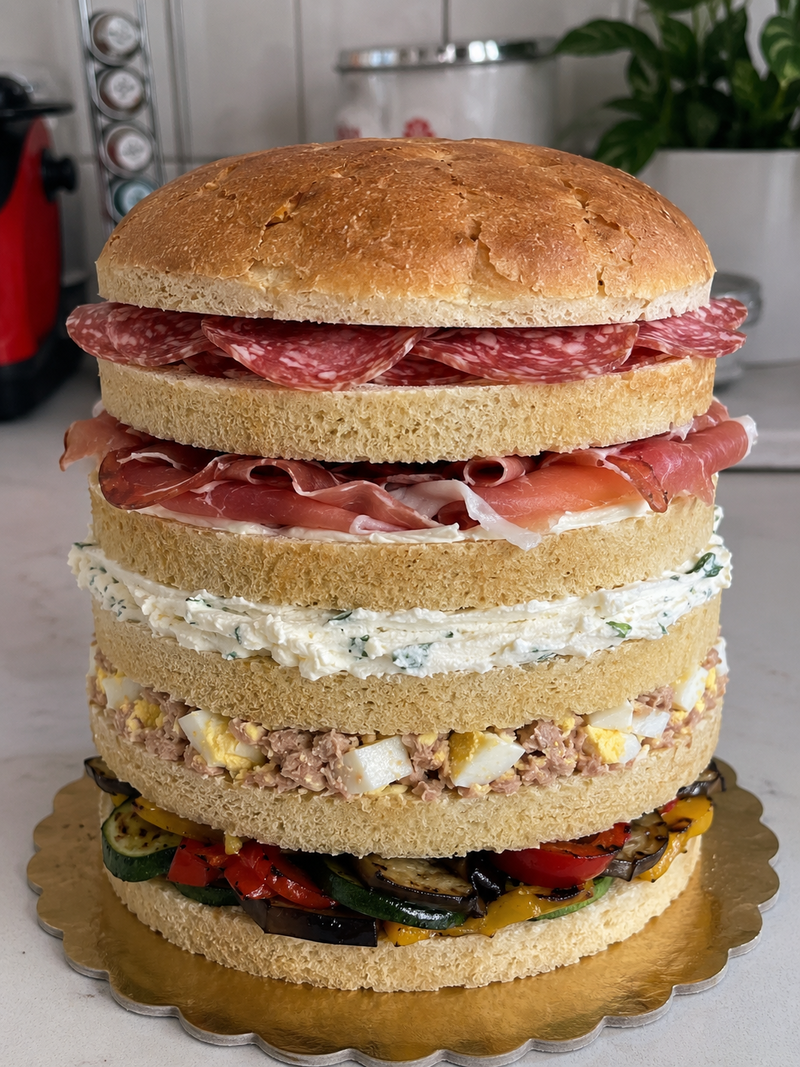 Panettone Gastronomico Classico con 5 strati di salumi e farciture